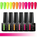 MEET ACROSS 6Pcs Gel Nail Polish Set Pink Red Green Macaron Color Manicure Kit For Nails UV Gel Nail Art Varnish Nail Supplies