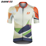 DAREVIE Man Cycling Maillot 4-Way Strech Moisture-Wicking Training Level Cycling Jersey Anti-Slip Light Soft Men's Cycling Shirt