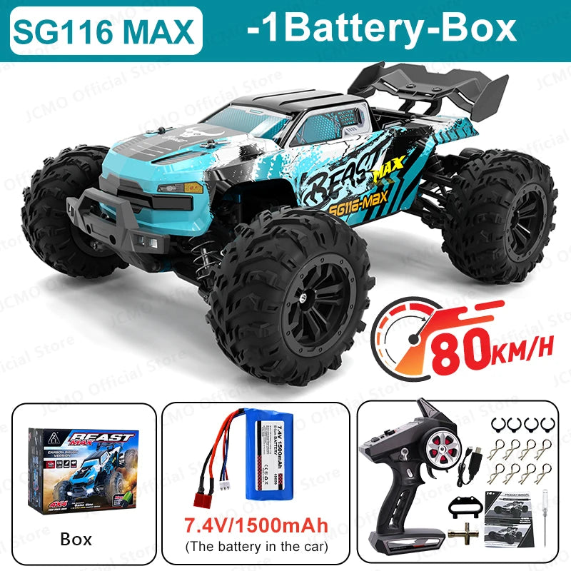SG116MAX 80KM/H High Speed RC Car Brushless 4WD Off-Road Drift Remote Control Car 1:16 Professional Racing Cars SG116PRO 40KM/H
