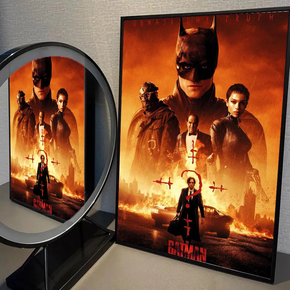 1oc Batmans Movie Poster Self-adhesive Art Waterproof Paper Sticker Coffee House Bar Room Wall Decor
