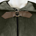 Men's Velvet Cloak with Hood, Renaissance Medieval Hooded Cloak for Women, Halloween Hood Cape with Metal Loop Clasp