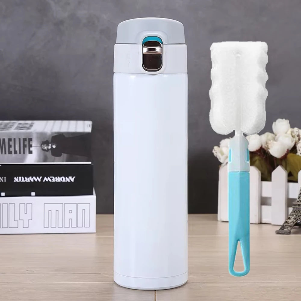 500M/16 Oz Insulated Mug Tritan Material Stainless Steel Metal Water Bottle Leakproof BPA Free Suitable for Hot and Cold Drinks