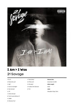 Canvas Painting Hip Hop Rapper 21 Savage, I Am I Was Savage Music Album Art Poster Wall Prints Picture Living Room Home Decor