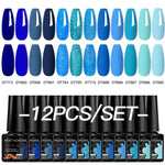 MEET ACROSS 12Pcs Gel Nail Polish Set 7.3ml Pink Blue Neon Macaron Color for Nails UV Gel LED Nail Art  Varnish Manicure Kit