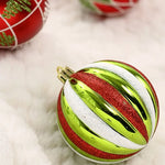 16 Pcs 8cm Painted Christmas Balls Set Cartoon Red Black Gold Electroplated Christmas Hanging Balls DIY Plastic