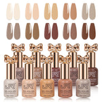 JR10pcs 12ml gel nail polish set Including Red Pink Nude Gel Polish Kit UV LED Soak Off Polish Home DIY top coat base coat gifts