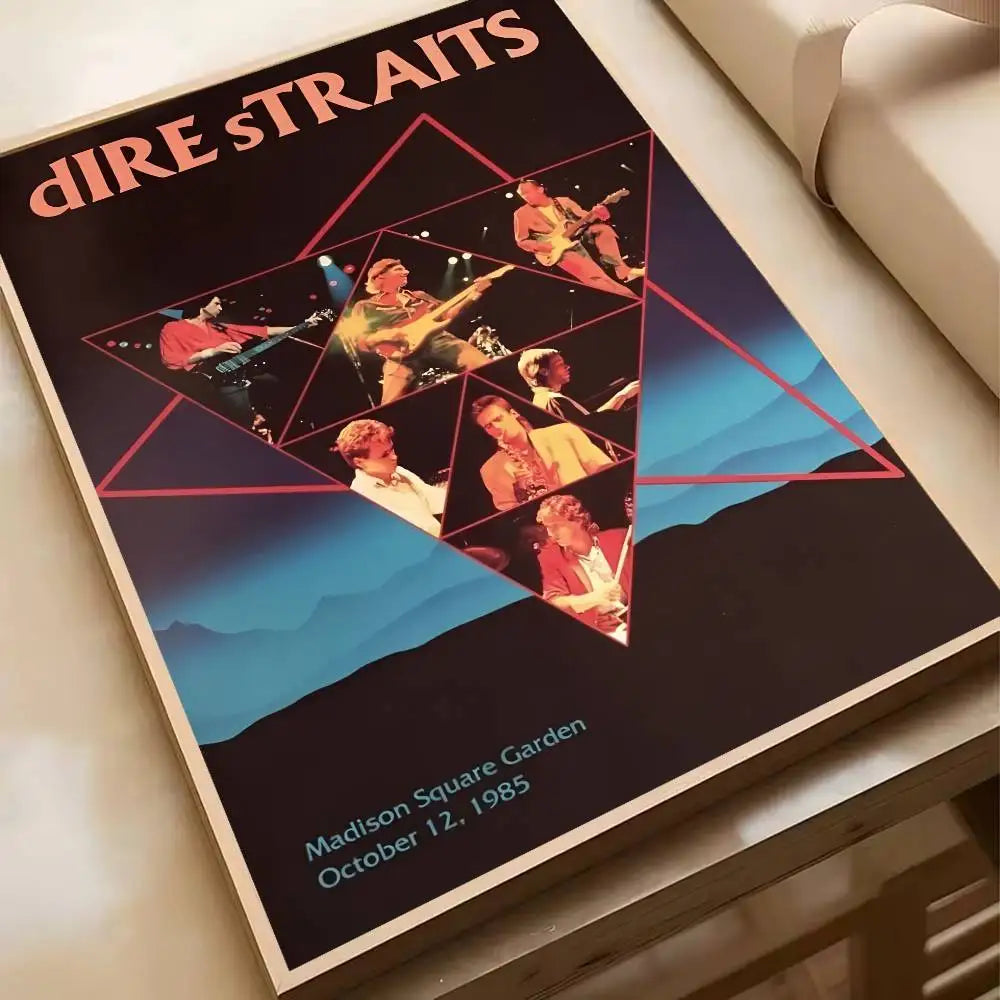 Singer D-Dire S-Straits Rock Band Poster Waterproof HD Art Wall Decal Self-Adhesive Print. Aesthetic Home Room Decor for Living