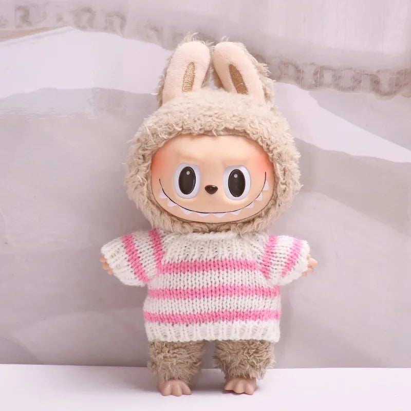 17cm Cute Mini Plush Doll'S Clothes Outfit Accessories For Korea Kpop Exo Labubu Idol Dolls Sweater Clothing DIY Kids Girl Gift