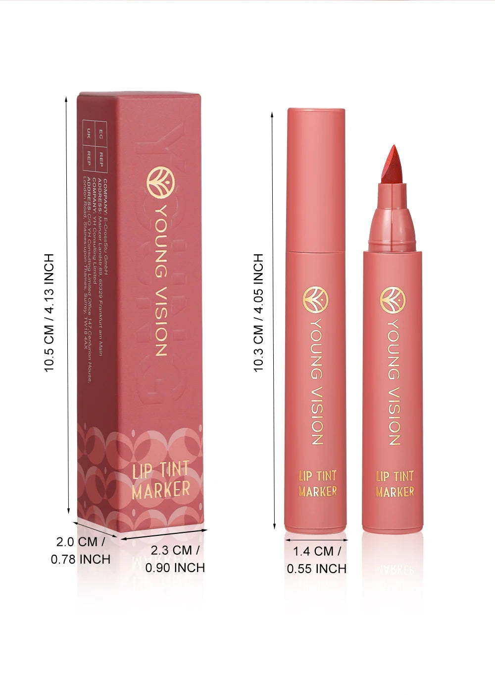 Lip Tint Pen, 6 Colors Available, Matte Water Lipstick, Non-Stick Cup, Long-Lasting, Smooth Lip Liner and Lip Stain Combo