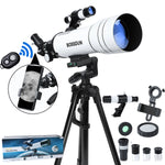 BOSSDUN 40070 Telescope w/Phone Adapter & Sturdy Tripod - 70mm Aperture for Stargazing, Birding, Beginners, Portable Scope