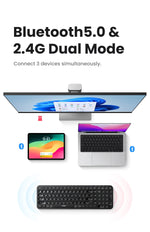 UGREEN Keyboard Wireless Bluetooth & 2.4GHz Russian/Korean/English Keycaps for Laptop MacBook iPad PC Tablet Bluetooth Keyboard