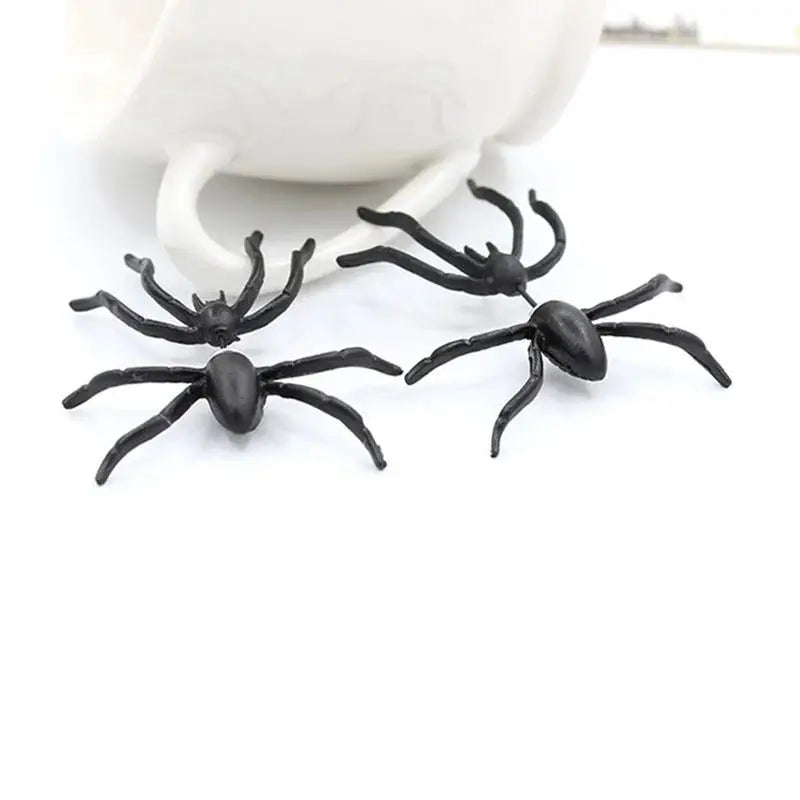 Halloween Party DIY Decoration 3D Horror Personality Black Spider Earrings Jewelry Piercing Earrings Clothing Decoration Supplie