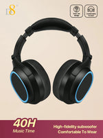 D8 Over Ear  Headphones,  Wireless and Wired Headset Built-in Microphone,  Micro SD Card Slot - (Stealth)  40H Playtime