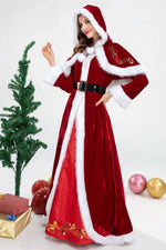 Deluxe Classic Mrs. Claus Kerst Kostuum Xmas Party Santa Claus Cosplay Vrouwen Rode Jurk Kerst Koningin Carnaval Feestjurk