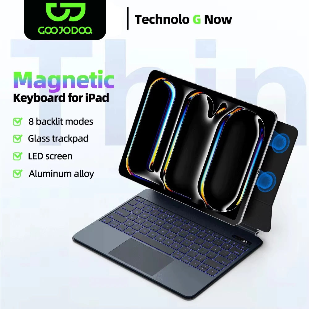 Lightweight Magic Keyboard for iPad Air 2025 Case for iPad Air 6 11 2024 Pro 13 Pro 11 2024 for iPad Pro 12.9 Air 4 5 10.9