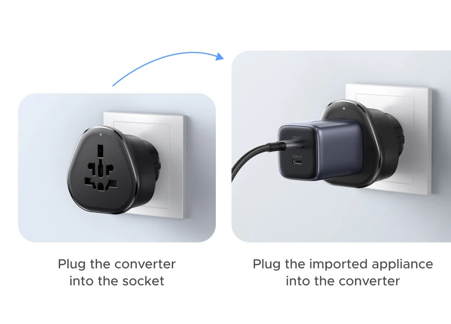 UGREEN Universal Travel Adapter Extension Socket EU/US/UK Plug Converter Multi-Country Power Adaptor for EU US UK KR RU Outlets