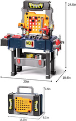 Kids Tool Bench with Realistic and Electric Drill, Construction Workbench Toys for Toddlers 3-5, Toddler Bench Set for Age 3-4