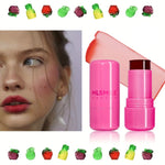 3-in-1 Jelly Powder Blusher Moisturized Long Lasting Matte 4 Color Facial Contour Rouge Brighten Lip Tin Makeup Stick