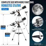 Astronomical Telescope With Finderscope 675 Time Zoom High-definition Moon Viewing Telescope With Phone Rack Refractor Telescope