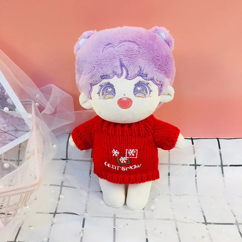 Doll Clothes for 20cm Idol Dolls Plush Star Doll's Clothing Sweater Stuffed Toy Outfit for Cotton Dolls Accessories DIY Gifts