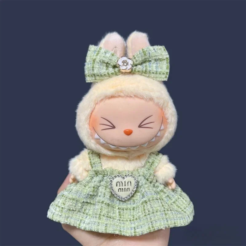 For 17cm Labubu Plush Clothing Doll Exquisite Skirt- Adorable Retro Skirt Set for DIY Clothes Accessories Gift