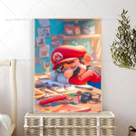 1PC Classic Anime Movie M-Marios Poster Self-adhesive Art Waterproof Paper Sticker Coffee House Bar Room Wall Decor