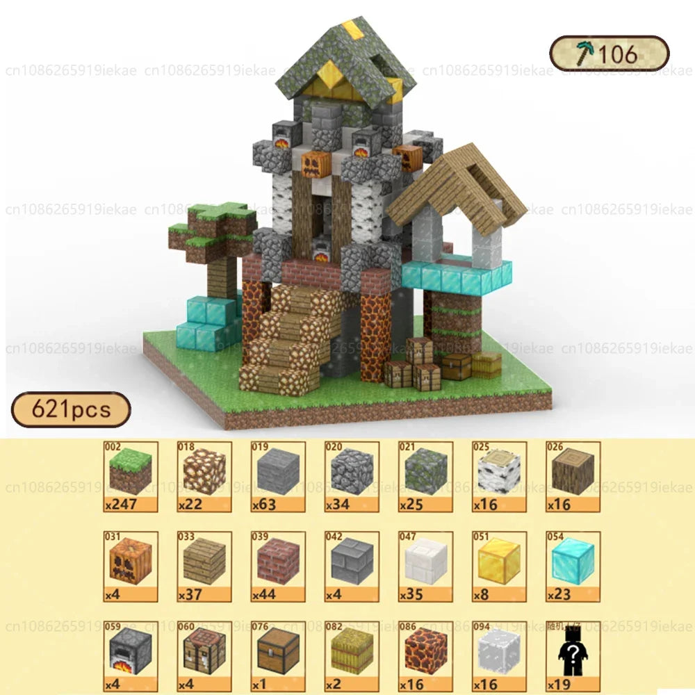 Magnetic Building Blocks Mine World Magnet Cube Set for Boy Girl Kid Age 3+ DIY Model Children STEM Educational Sensory Toy