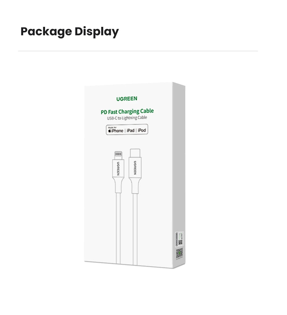 UGREEN MFi USB C to Lightning Cable PD20W Fast Charging for iPhone 14 13 12 Pro Max Mini Data Cable for iPhone for iPad