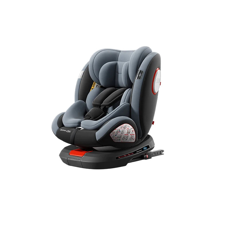 Adjustable Child Car Safety Seat with ISOFIX Baby 360 Rotating Direction Angle Suitable for 0 to 12 Years with Footrest
