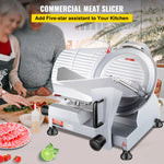 SucceBuy 10" 12" Commercial Meat Slicer Electric Deli Food Slicer Carbon Steel Blade Electric Food Slicer  for Commercial Home