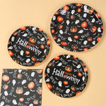 Halloween Disposable Tableware Pumpkin Ghost Boo Paper Plates Cups Napkins Kids Favor Happy Halloween Decoration Trick or Treat