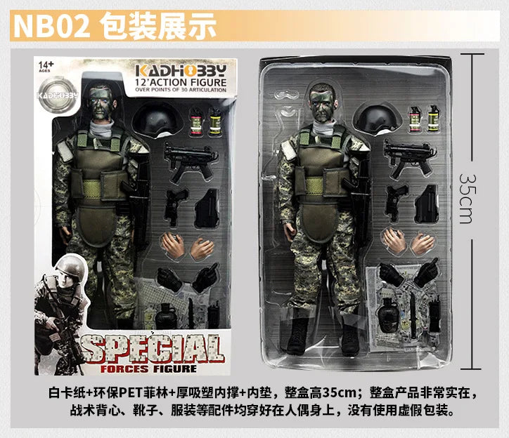 1/6 Action Figure Military Army 30cm Combat Swat Police Soldier With Gun Forces Model Toys