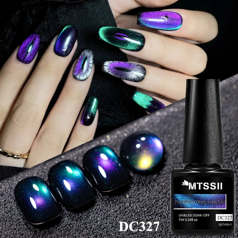 Rainbow Cat Magnetic Gel Nail Polish Starry Chameleon Galaxy Effect Semi Permanent UV Gel Varnish Soak Off Nail Supplies DIY