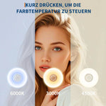 50/60cm Round LED Backlit Mirror Bathroom Vanity with Lights Anti-Fog Dimmable Smart Wall Mirror with Time and Touch Switch