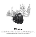 UGREEN Universal Travel Adapter Extension Socket EU/US/UK Plug Converter Multi-Country Power Adaptor for EU US UK KR RU Outlets