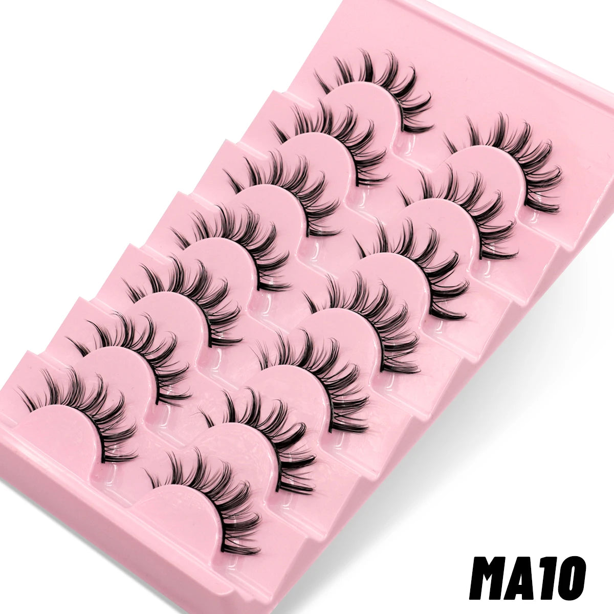 GROINNEYA 5/7 pairs Eyelashes 3D Natural False Lashes Fluffy Soft Cross Manga Lashes Wispy Natural Eyelash Extension Makeup