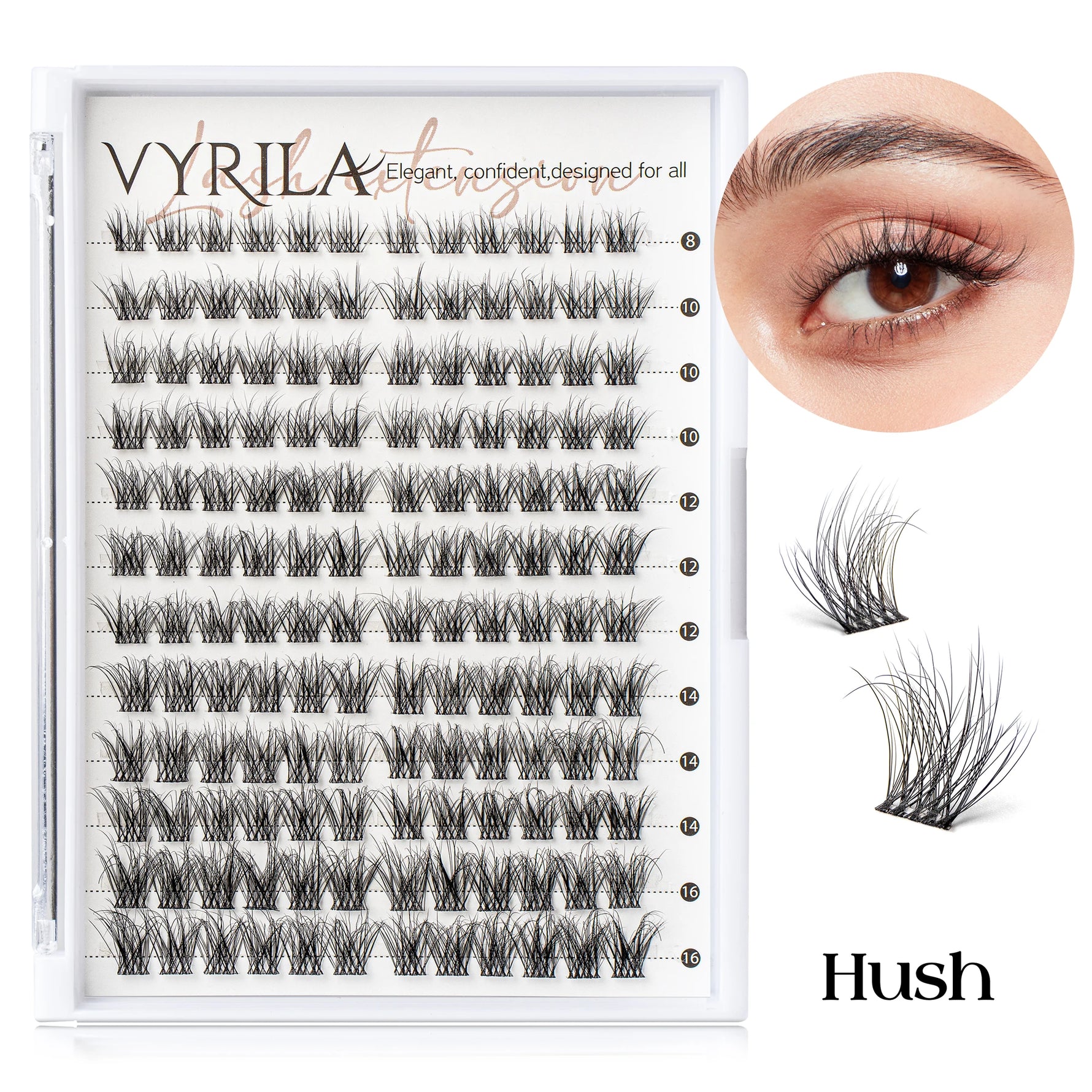 Individual Lashes Cluster C Curl Mix Lash Clusters 3D Wispy DIY Eyelash Extension 0.1mm Super Thin Band Resuable Natural Lashes