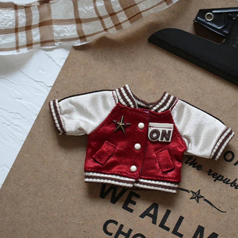 Mini Doll'S Clothes Outfit Accessories For Korea Kpop Exo 15-17cm Labubu V1 V2 Baseball jersey pants shoes camera Clothing Gift