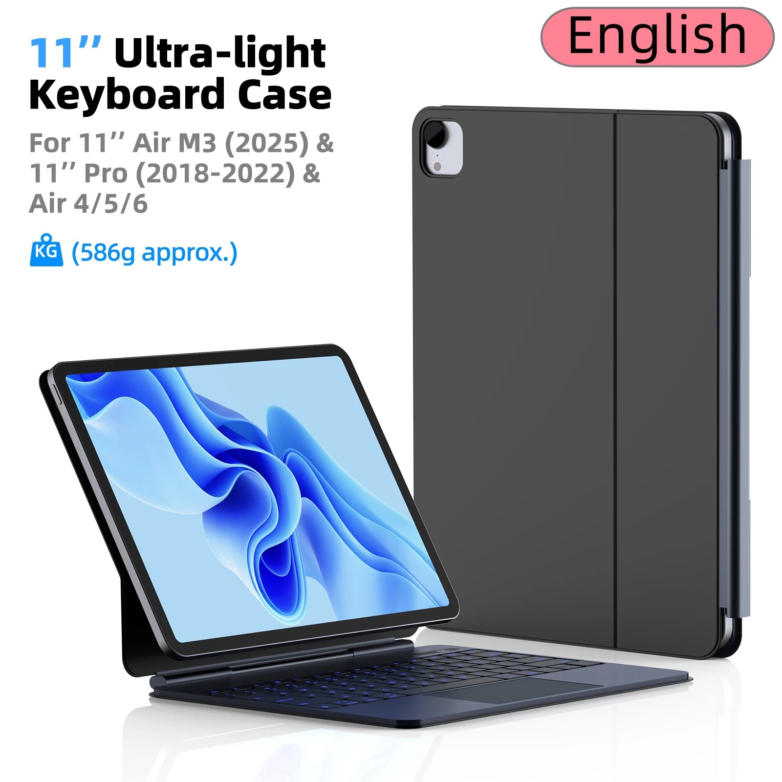 Lightweight Magic Keyboard for iPad Air 2025 Case for iPad Air 6 11 2024 Pro 13 Pro 11 2024 for iPad Pro 12.9 Air 4 5 10.9