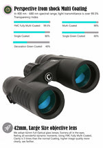 COMET 8x42 10X42 Powerful Binoculars Long Range Waterproof Bak4 Telescope Night Vision High Clarity For Tourism Hunting Camping