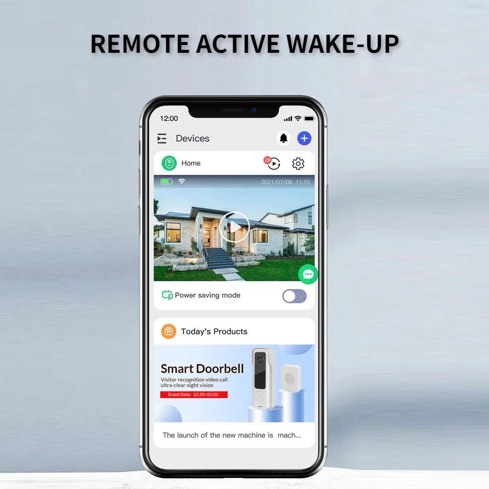 2024 New electronic doorbell. 100 degree wide-angle lens, Supports cloud storage function, Ultra-low power consumption