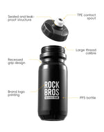 ROCKBROS Bicycle Water Bottle 600ML PP Sports Cup Cycling Kettle Outdoor Camping Hiking Squeeze Bike Cup