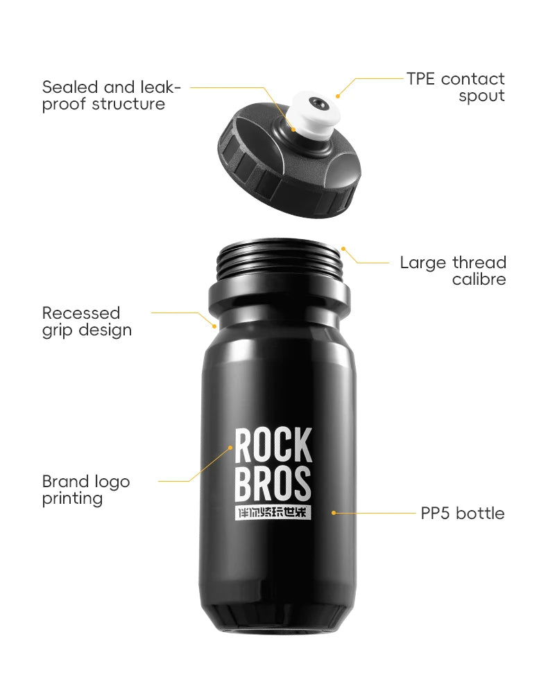 ROCKBROS Bicycle Water Bottle 600ML PP Sports Cup Cycling Kettle Outdoor Camping Hiking Squeeze Bike Cup