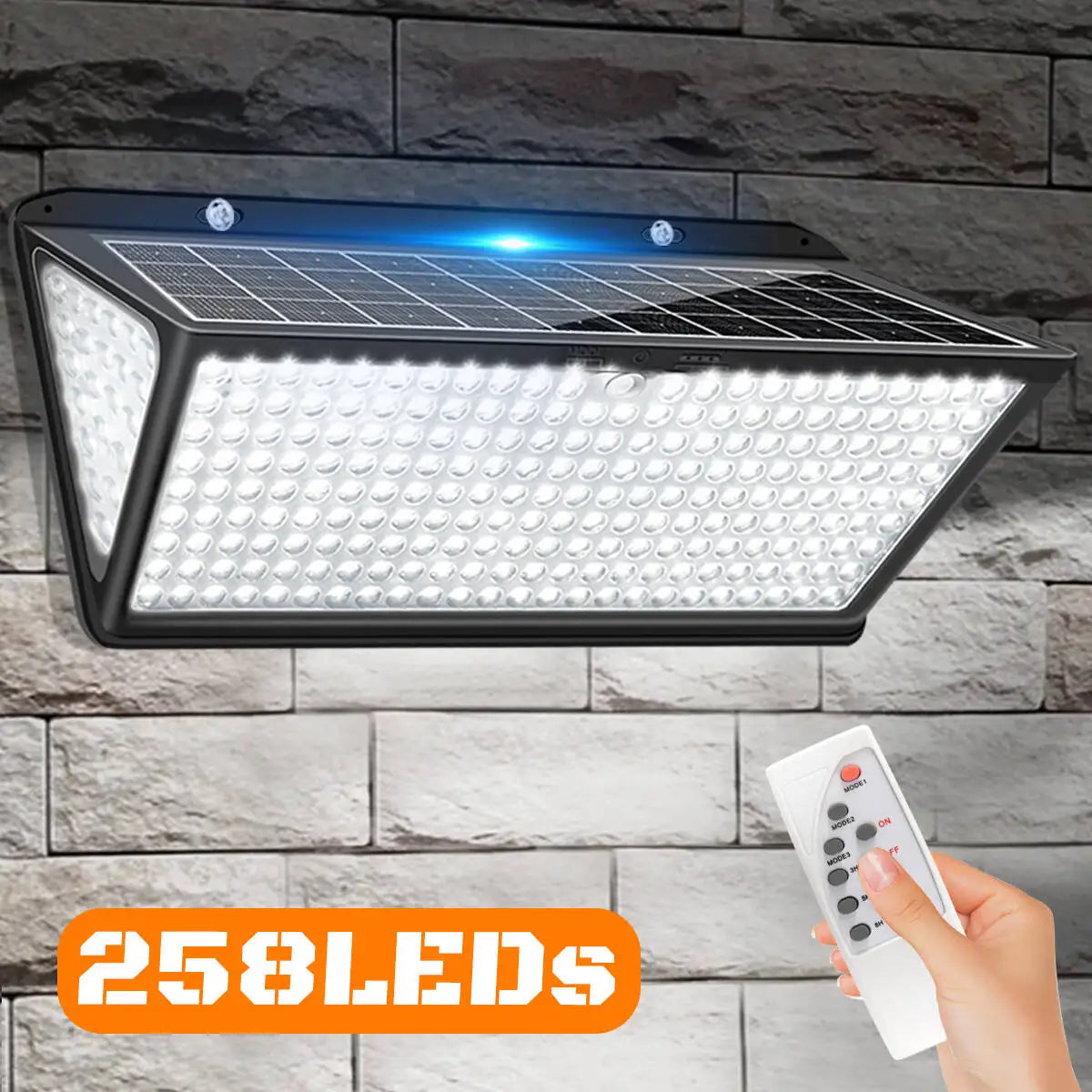 Super Bright Solar Wall Lamp with 3-Mode Solar Powered Flood Lights, IP65 Waterproof for Outdoor Yard and Street