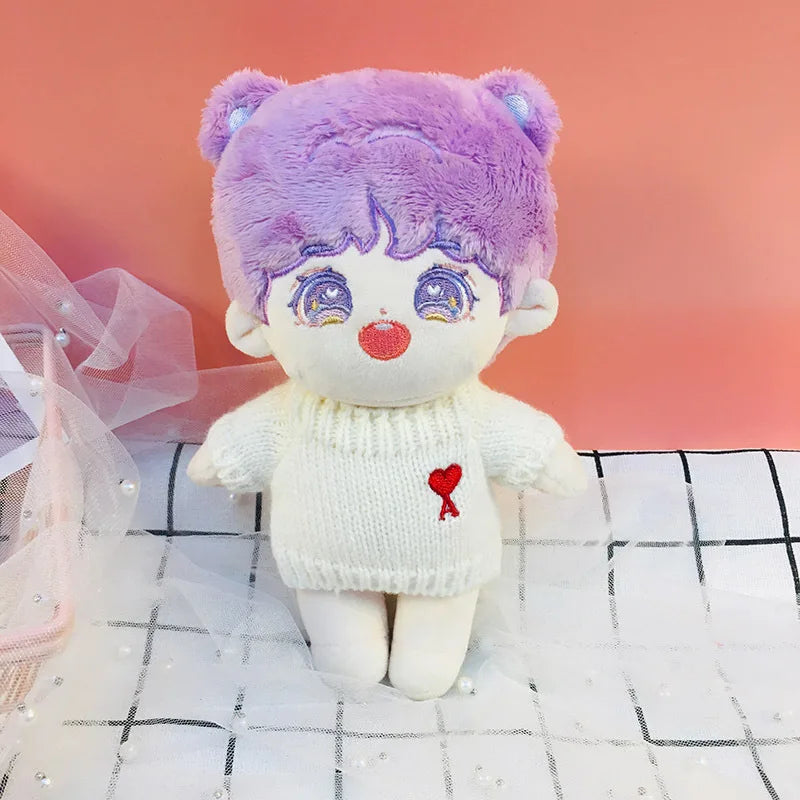 Doll Clothes for 20cm Idol Dolls Plush Star Doll's Clothing Sweater Stuffed Toy Outfit for Cotton Dolls Accessories DIY Gifts