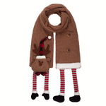 Women's Christmas Scarf Plush Warm Soft Extra-Long Snowman Santa Claus Reindeer-Patterned Scarves Winter Fashion Shawls