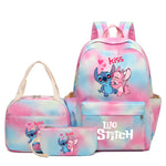 3Pcs/set Disney Lilo Stitch Backpack for Boy Girl Teenager Student Back To School Schoolbag Lunch Bag Women lovely Rucksack Gift