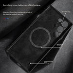 Italian Alcantara Case for Samsung Galaxy S25 S24 Ultra Plus + Magnetic Luxury Leather Cover Magsafe Phone Back Case for S25 S24