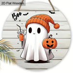 2D Rustic Style Halloween Boo Pumpkin Mystery Teacher, Suitable for Home, Office, Door, Living Room, Halloween Decoration, Gifts