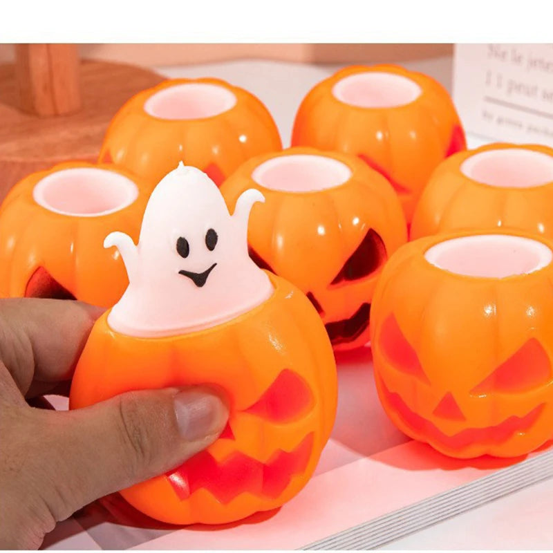 1/4/8PCS Halloween Pumpkins Stress Balls Slow Rebound Sensory Toys Trick Decompress Pumpkin Fidget Toys Party Favors Kids Adults